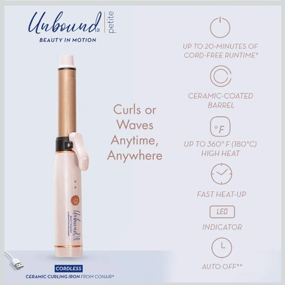 Unbound Cordless Ceramic Curling Iron - Picture 1 of 5
